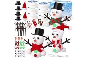 GYGOT 6 Pack Christmas Crafts for Kids,Build a Snowman Kit,Christmas Stocking Stuffers for Girls, Boys,Modeling Clay DIY for Holiday Activities
