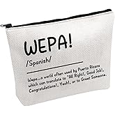 PWHAOO Puerto Rico Makeup Bag Wepa Boricua Definition Cosmetic Bag Spanish Gift Wepa Boricua Saying Gift (Wepa B)