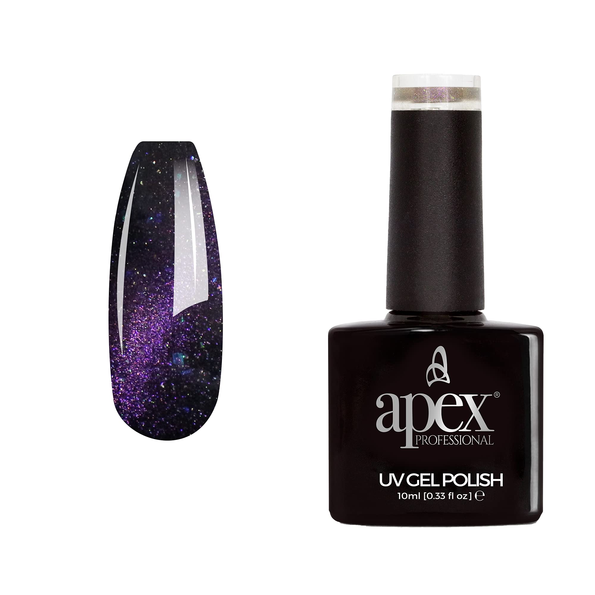 Apex® Professional Cats Eye Gel Nail Polish, Purple Magic Cats Eye [MCE-02], Essentials Range, UV CFL/LED Soak-Off Gel Polish, 10ml
