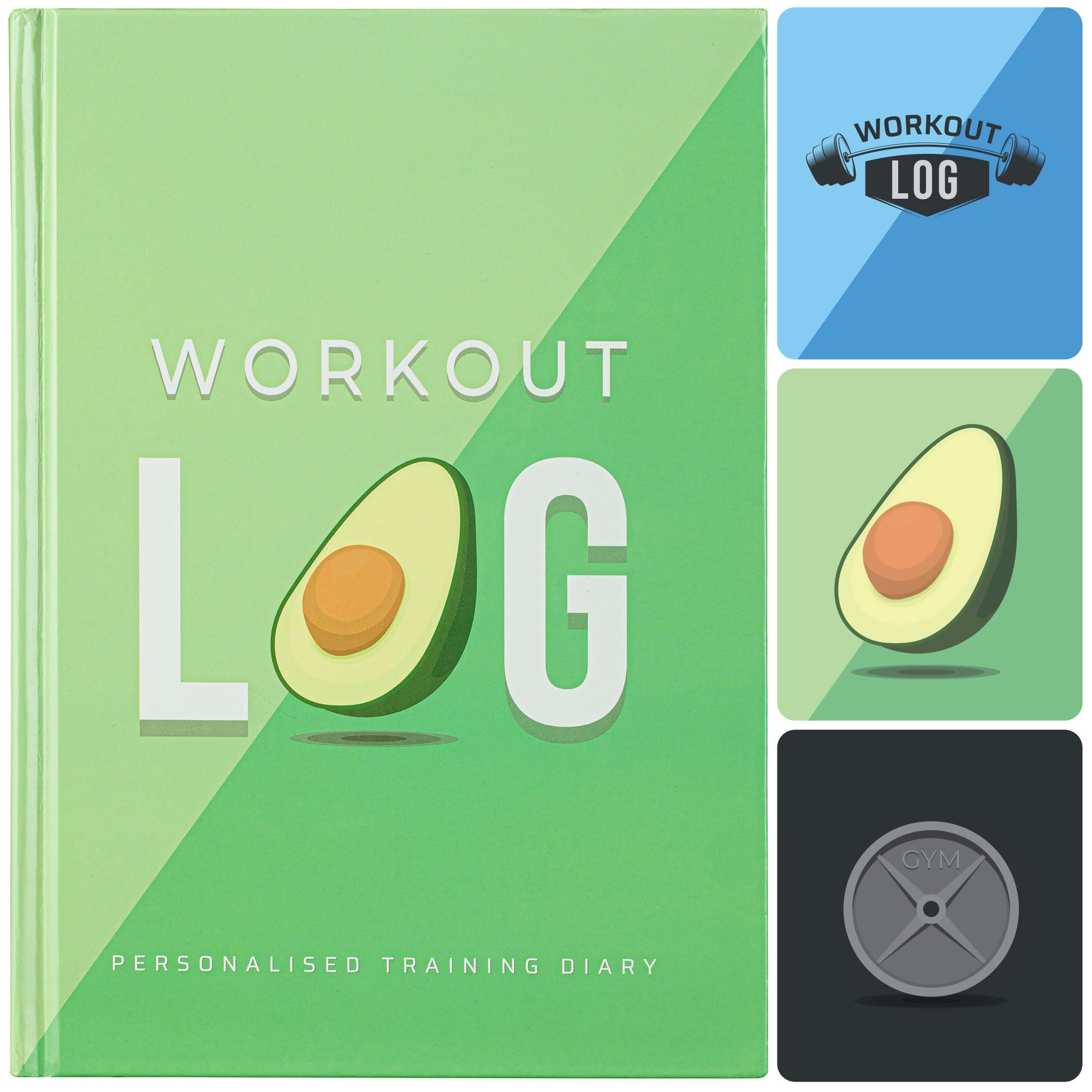 Workout Planner for Daily Fitness Tracking & Goals Setting (A5 Size, 6” x 8”, Avo Green), Men & Women Home & Gym Training Diary w/Hardcover, Log Book Journal for Weight Loss by Workout Log Gym