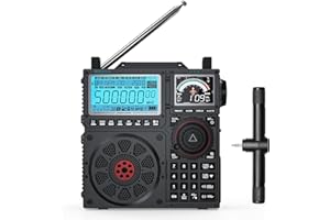 Raddy RF919 SSB Shortwave Radio with NOAA Weather Band, Full Band FM AM SW VHF UHF AIR CB WB and SSB Receiver, with Antenna Tuner, 3 External Antenna Ports, 5000mAh Rechargeable Battery (Black)