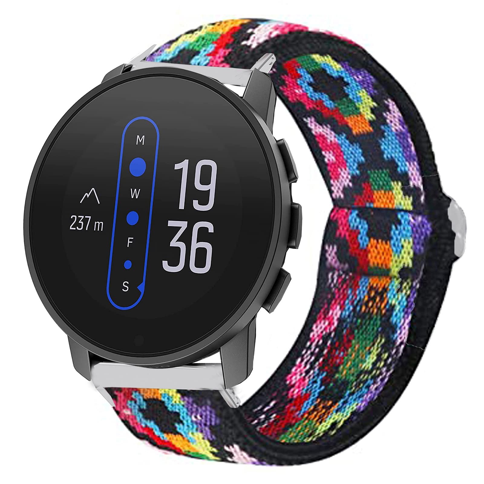 Giaogor Compatible for SUUNTO 9 Peak Band, Stretch Elastics Nylon Adjustable Replacement Strap Accessories Compatible for SUUNTO 9 Peak Smartwatch (Aztec Style Colorful)