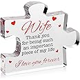 VELENTI Valentine's Gifts for Wife - Engraved Acrylic Block Puzzle Wife Gift 3.35 x 2.76 inch - Cute Wife Gifts from Husband - Novelty Birthday Paperweights, Christmas, Cool for Women