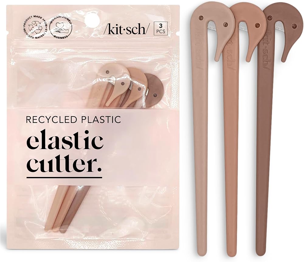 Kitsch Hair Tie Cutter 3pc Set Multicolor Recycled Plastic Gentle Removal