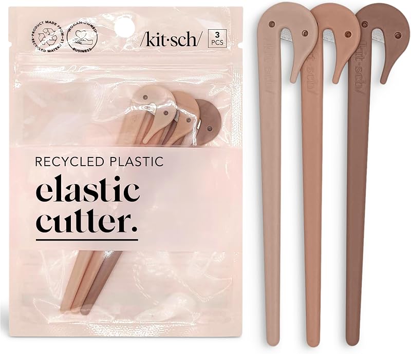 Kitsch Hair Tie Cutter 3pc Set Multicolor Recycled Plastic Gentle Removal