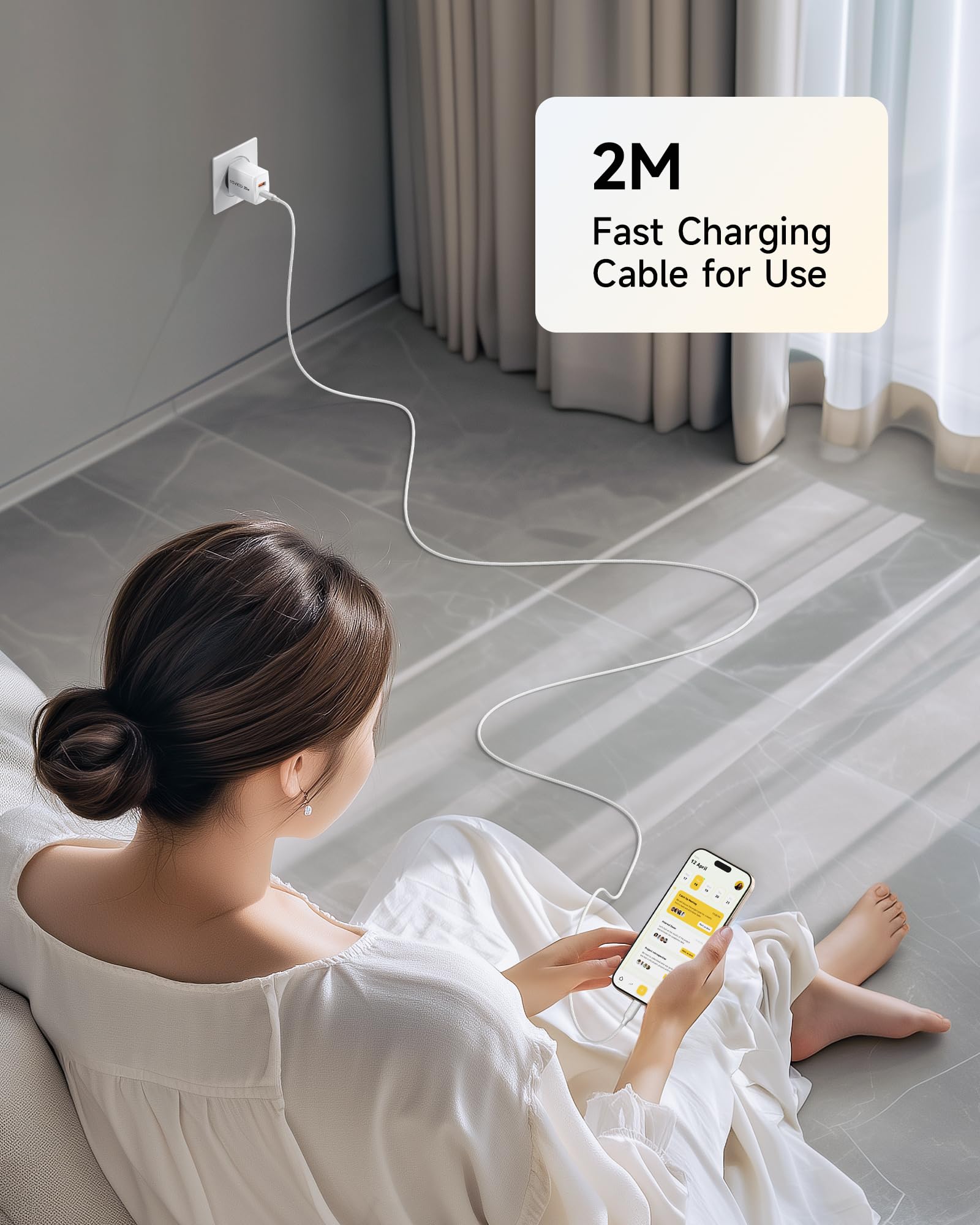 RAVIAD USB C Ladegerät 2-Pack 20W, [USBC + USBA] Schnellladegerät mit USB C Kabel 2M, Handy Netzteil Typ C mit 2-Port, Kompatibel mit iPhone 17 16 16e 15 Pro Max, iPhone Air, Pad Pro, Galaxy S25 S24 7