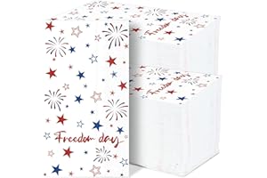 GISGFIM 100 Pcs Patriotic Star Disposable Paper Guest Napkins American 4th of July Hand Towels Independence Day Party Decorations Memorial Election Party Supplies for Veterans Labor Day Bathroom Decor