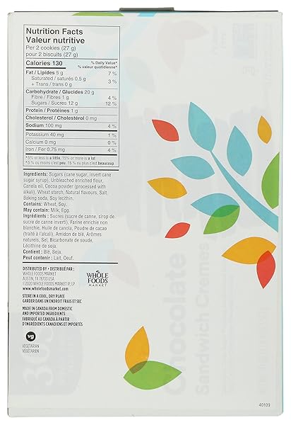 365 BY WHOLE FOODS MARKET, CHOCOLATE SANDWICH CREME COOKIES, 20 OUNCE