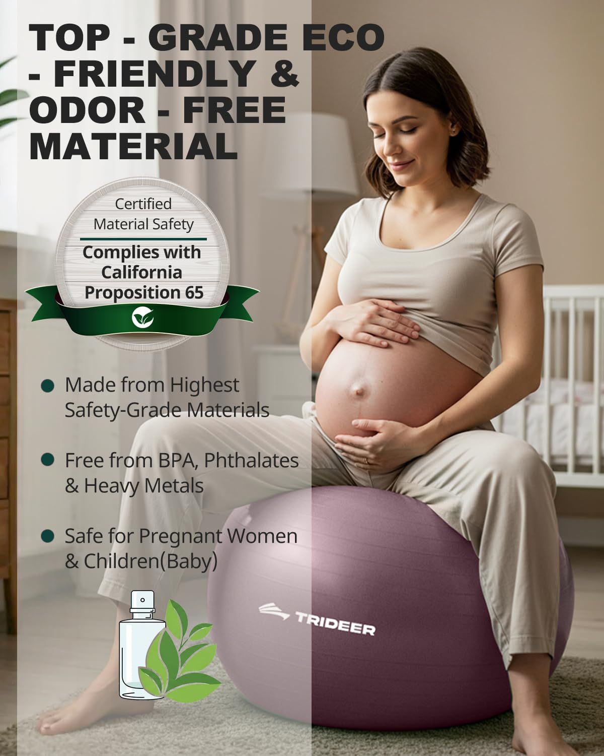 Trideer Exercise Ball Yoga Ball – Office Seating & Balance Ball Chair, Stability Ball for Pilates, Physical Therapy,Core Training & Balance Improvement & Stretching