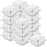 100 Count Clear Plastic Hinged Take Out Containers Clamshell Takeout Tray | Food Clamshell Containers for Dessert, Snacksetc, Cakes Slice, Cookies, Salads