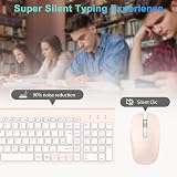 cimetech Wireless Keyboard and Mouse Combo UK Layout Pink 2.4G Slim view 2