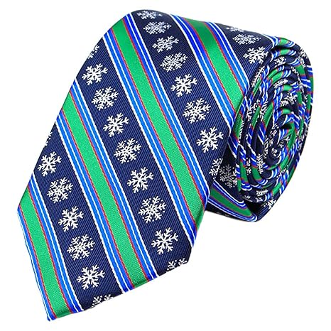 Zoylink Weihnachtskrawatte Feiertags Bindung Weihnachtsmuster Partei Krawatte für Männer