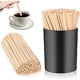 200 PCS Coffee Stirrer and Holder Set Wooden Coffee Stir Sticks 5.5 Inch Disposable Drink Stirrers Beverage Stirrer Sticks for Coffee (Wood & Black, 5.5 Inch Coffee Stirrers)