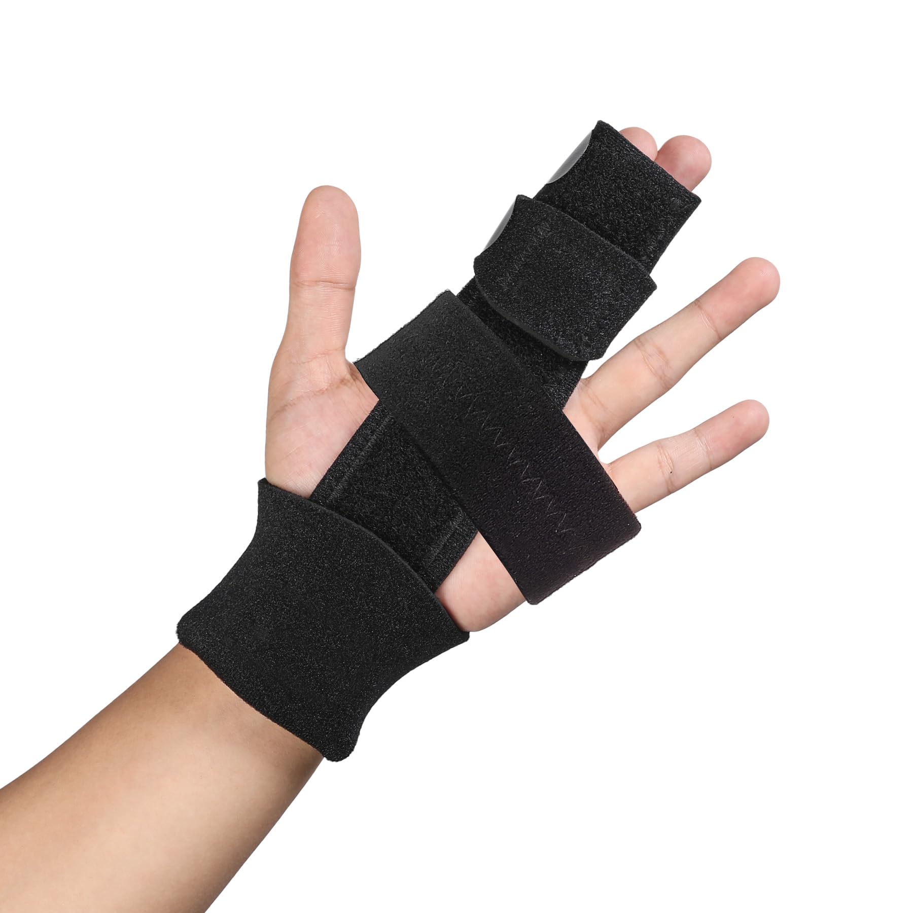 Scurnhau 2 Finger Splint, Adjustable Finger Brace, Finger Metal Support for Broken Fingers, Mallet Finger Splints, Trigger Finger Straightener, Arthritis, Pain Relief, Injury, Fracture, Sprains(L/XL)