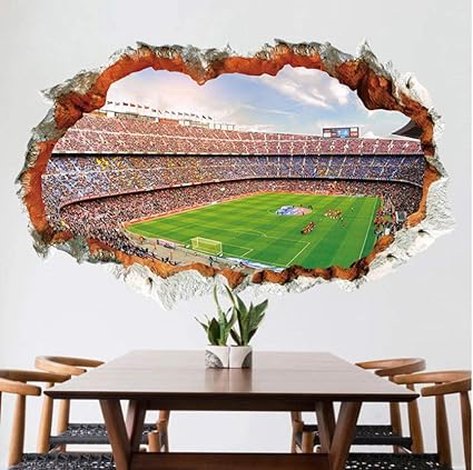 NOBRAND Calcomanías de Pared de Campo de fútbol 3D para niños