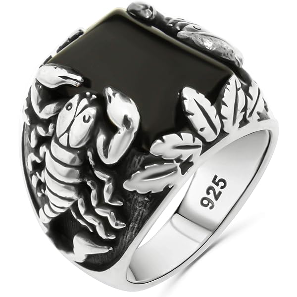 Genuine Solid 925 Stelring Silver, Scorpion Gothic Biker Retro