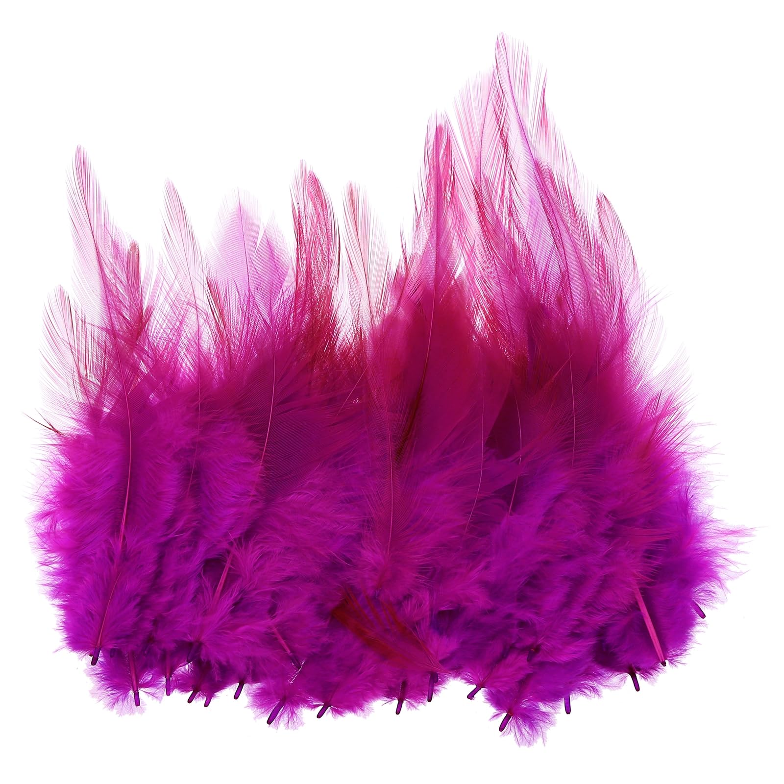 PATIKIL 3-5 Inch Rooster Feathers, 100 Pack Bulk Natural Feathers for Crafts Colorful Fluffy Craft Feathers for Dream Catcher Handwork Clothing Costumes Wedding, Rose Red