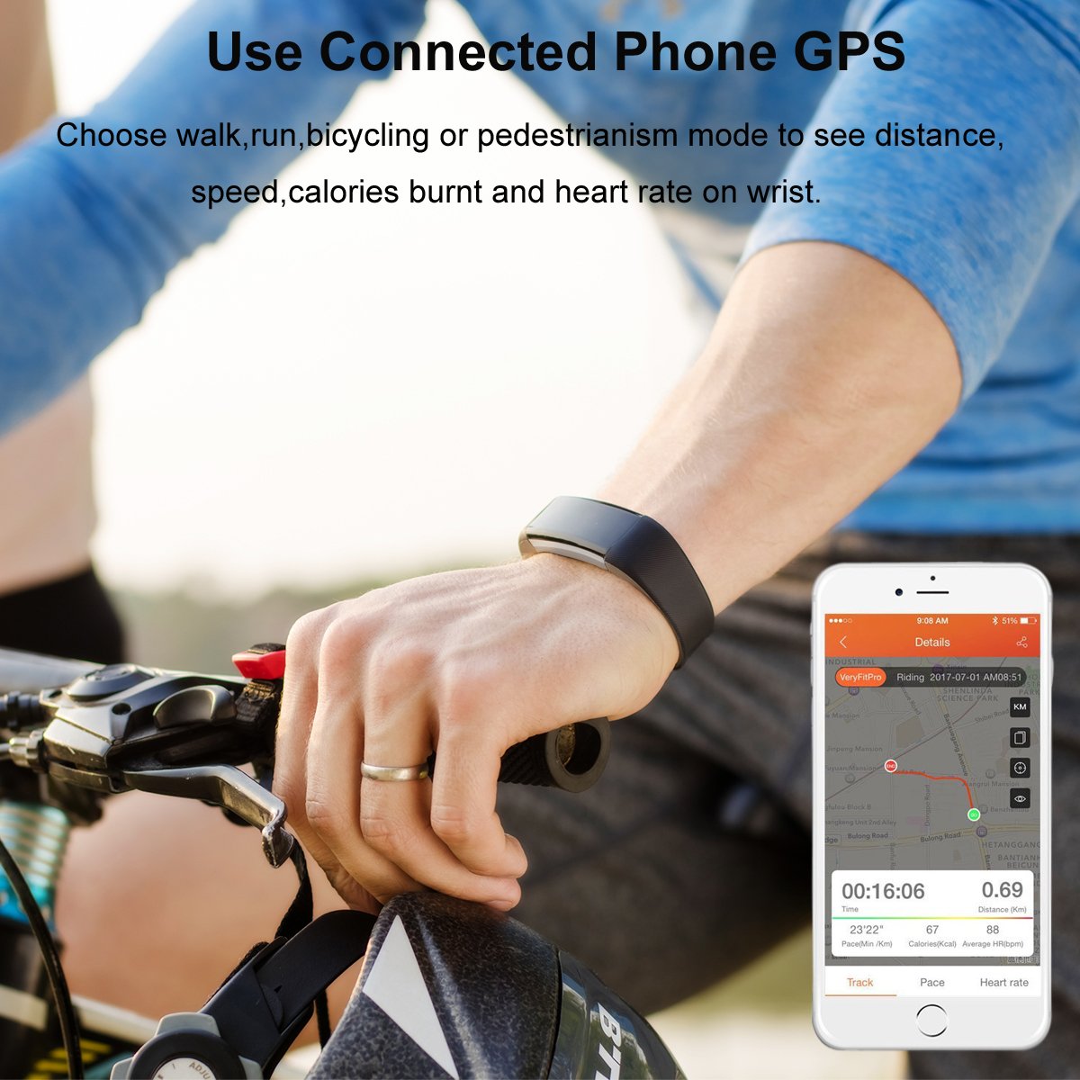 Kybeco Fitness Tracker, Elegant Waterproof Heart Rate