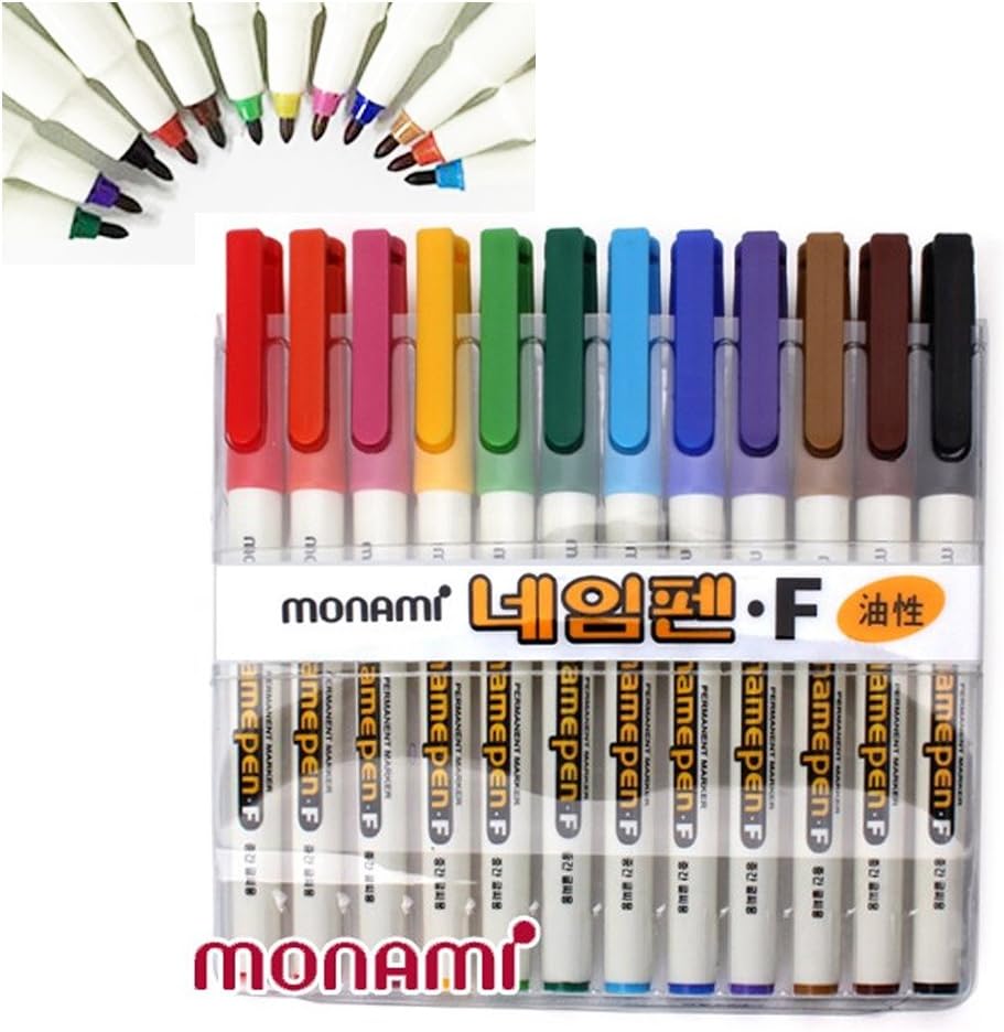 Monami Name Pen 12 Colors Permanent Marker Pen Arts
