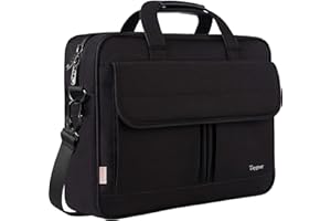 Taygeer 17 inch Laptop Bag, Professional Business Office Briefcase for Men Women, Premium Water Resistant Carry On Laptop Case Shoulder Messenger Bag Fits 15.6 17 Inch Notebook/Computer, Black