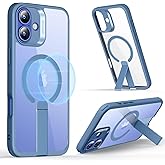 ESR for iPhone 16 Plus Case with Stand, Compatible with MagSafe, Magnetic Kickstand Case for iPhone 16 Plus, Military-Grade Protection Shockproof Case, Boost Series, Clear Blue