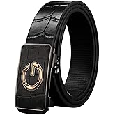 Zentavi Crocodile Click-Groove Designer Genuine Leather Belt Men Dress Casual Classic Executive Gift