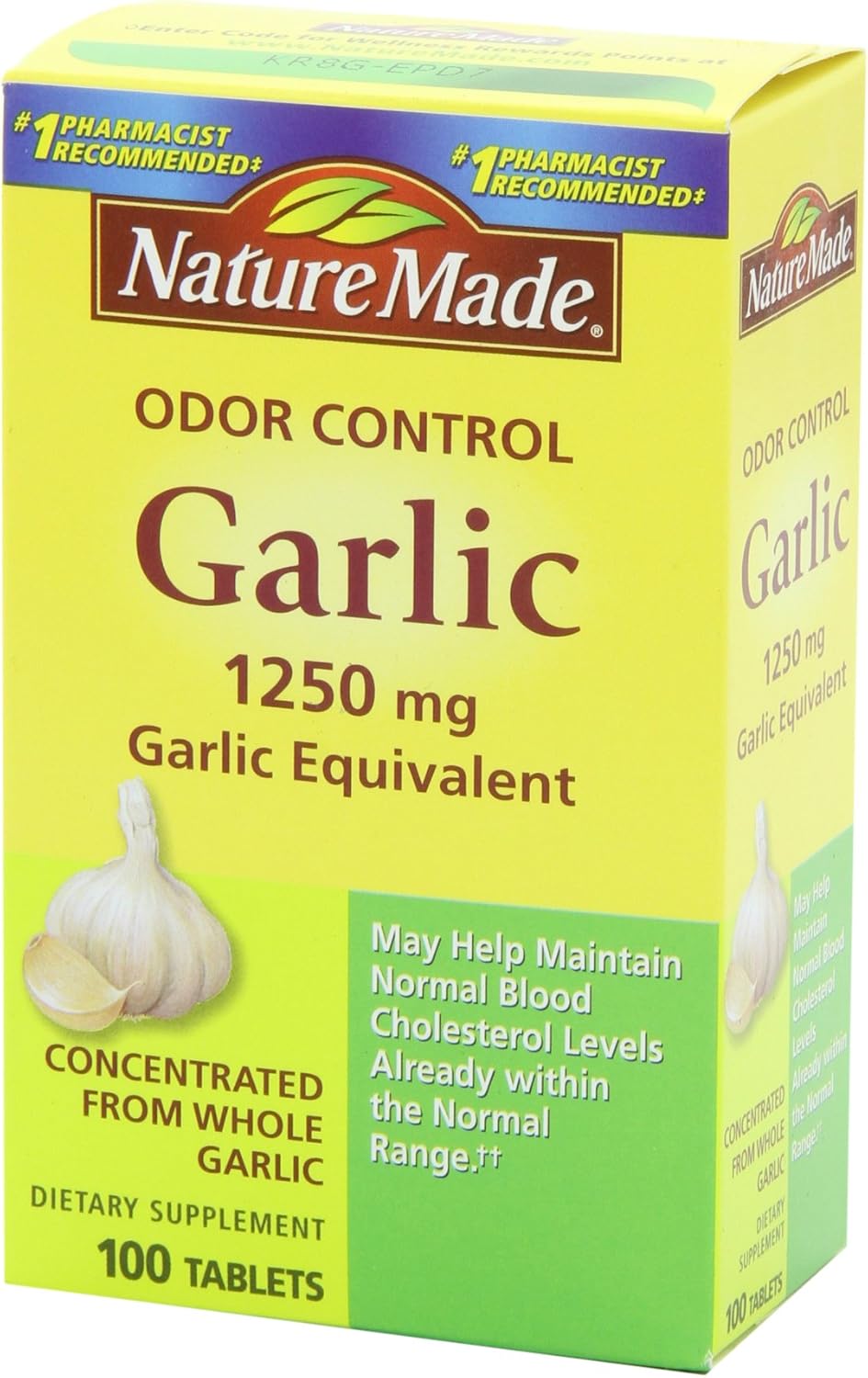 Nature Made Odor Control Garlic, 1250mg, 100 Tabs: Health & Personal Care