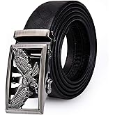 Dubulle Designer Mens Belts, Sliding Automatic Buckle Ratchet Dress Belt TOP Genuine Leather Strap Gifts