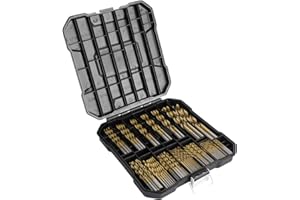 Yaegoo 99 PCS Titanium Twist Drill Bit Set - High Speed Steel for Metal, Steel, Wood, Plastic, Copper, Aluminum Alloy with St