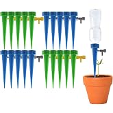Nowaca 20 Pack Self Watering Spikes, Plant Watering Devices | Plant Watering Spikes with Adjustable Control Valve Switch, Plant Watering Devices for Indoor Outdoor Potted Plants