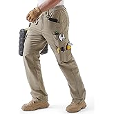 IGOLUMON Men's Stretch Tactical Pants,Ripstop Cargo Pants with 11 Pockets, Lightweight Outdoor EDC Work Hiking Pants