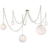 Minka Lavery 5219-732 Marbelle 5 Light 85" Wide Multi Light Pendant - Legacy Brass with Etched Alabaster Glass