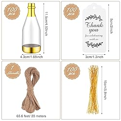 Gerrii 50 Pcs Metallic Champagne Bottle Container