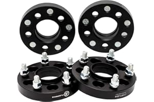 VLAOSCHI Black Forged 5x115 Hubcentric Wheel Spacers 1 Inch with 14x1.5 Studs 71.5mm Hub Bore Compatible with Dodge 5 Lug for 2009-2022 Challenger | 2006-2022 Charger | 2005-2008 Magnum - Pack of 4