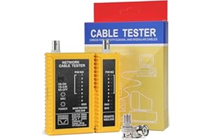 Hiija Coaxial(Coax) Cable Tester Portable BNC F-Style RJ45 Ethernet Continuity Cable Tester Checker