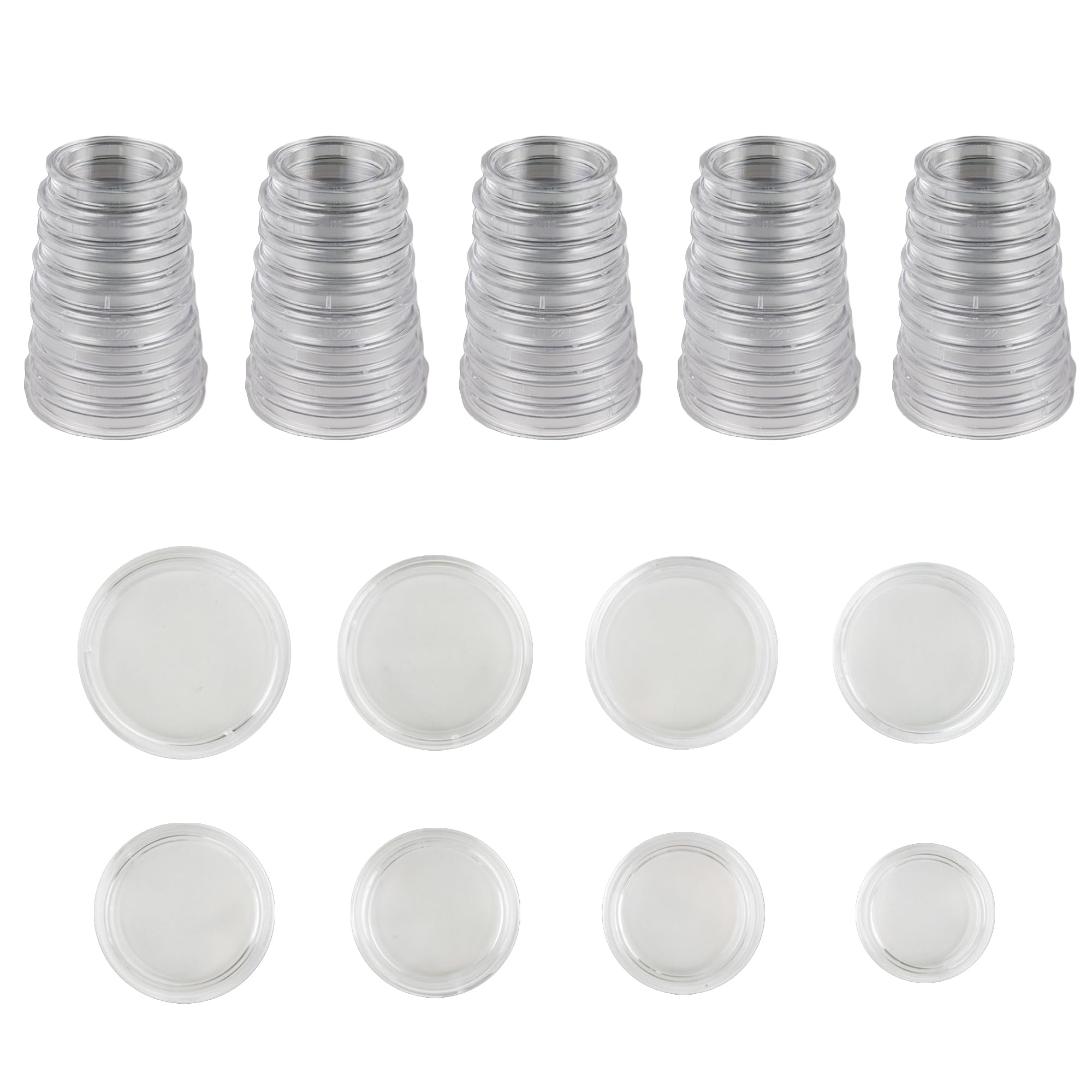 40 coin capsules Prophila for €uro coins 1 Cent to 2 €uro