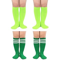 Zando 4 Pairs Neon Green Socks Toddler Cotton