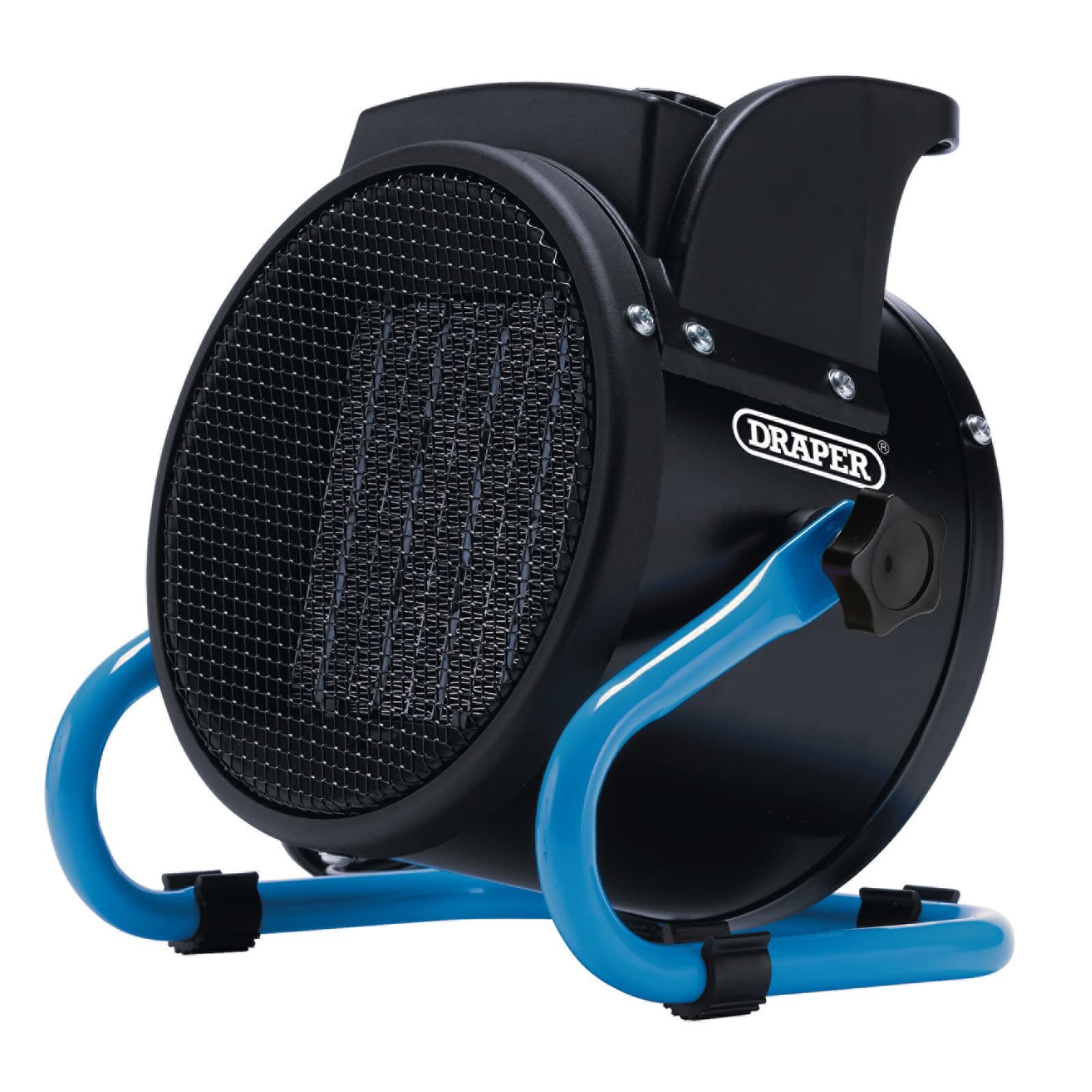 Draper 04565 PTC Fan Heater, 2kW, 2 Heat Settings, Blue and Black, Heater for Home and Office