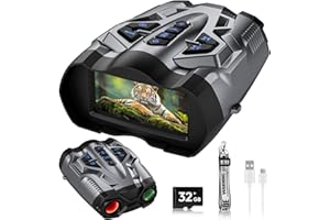 WISHBETY 4K Night Vision Goggles for Adults,10X Zoom Night Vision Binoculars with 1000FT Infrared Range,4000mAh Rechargeable Battery,3.5" Screen,Include 32GB Card,Gift for Mens and Outdoor Enthusiasts