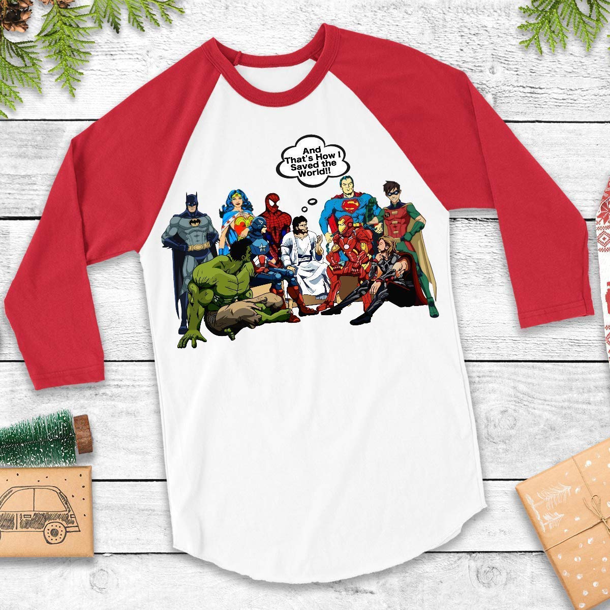 superhero and jesus t shirt