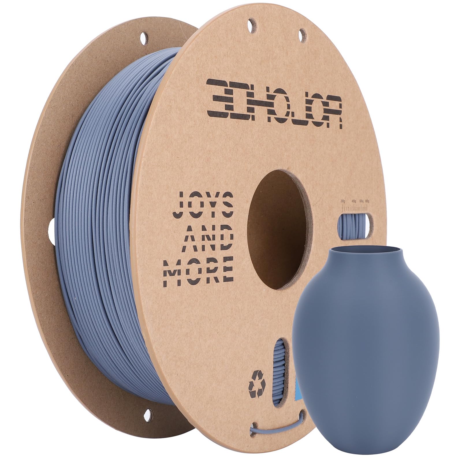 View 1 of 3DHoJor Matte PLA Filament 1.75mm, 1kg, Grey, 1.75mm Diameter, 2.2lbs Display Weight
