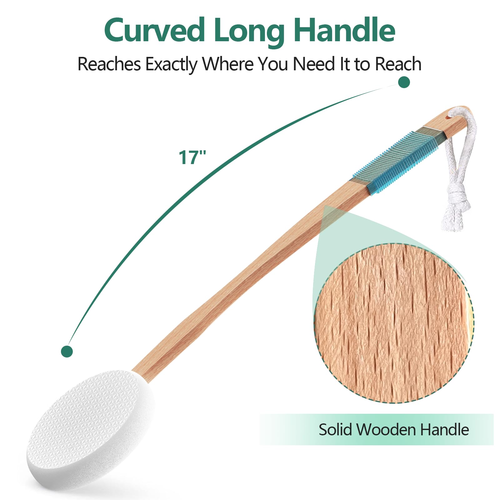 Back Lotion Applicator with 4 Replaceable Pads, Lotion Applicator for Back Self Elderly, Women, Sunscreen Applicator for Cream with 17