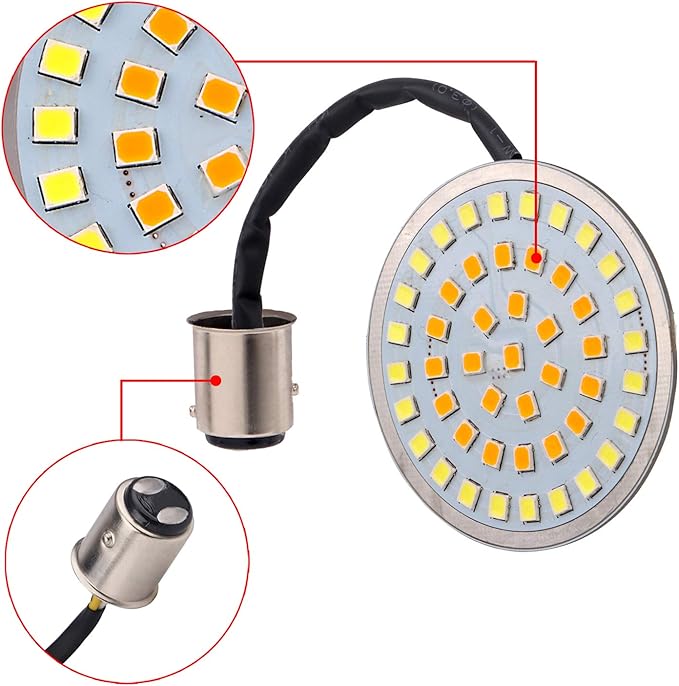 Inserts de clignotants 1157 LED Blanc//ambre 5,1 cm housses dobjectif fum/&eacute; pour Harley Davidson Touring Dyna Softail Gilde Sportster