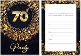 Olivia Samuel 70th Birthday Invitations Pack of 20 Black Gold Effect A6 Ready view 3