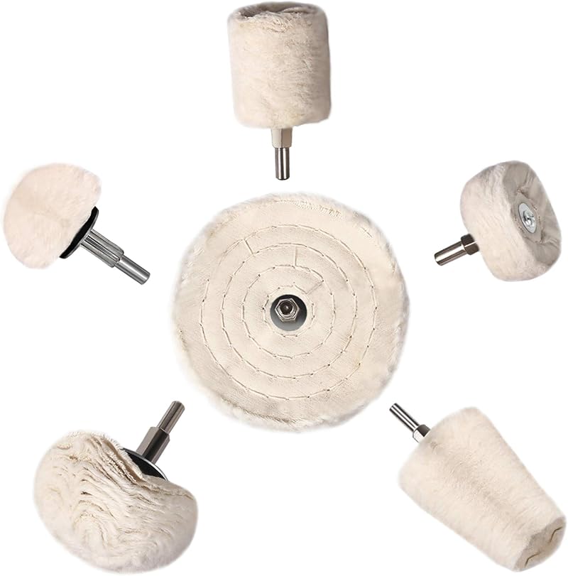 Heatigo 6Pcs Polishing Buffing Wheel Pad Kit for Drill Metal Wood Plastic