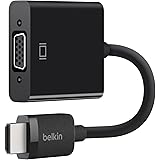 Belkin HDMI Male to VGA Female Adapter with Micro-USB Power and 3.5 mm Audio Support (1080p Full HD, Apple TV compatible) - Black