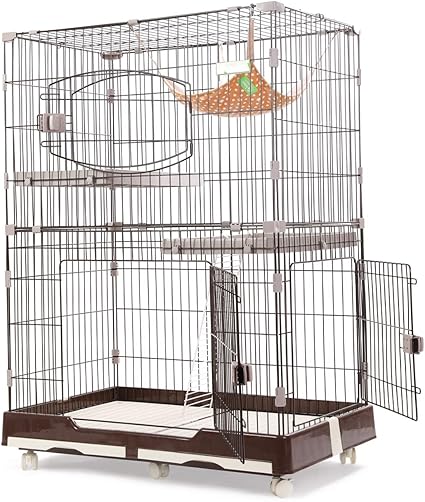 Amazon Amazonブランド Umi ウミ 猫 ケージ ペットゲージ キャットケージ チンチラ スチール製 扉付き 2段 3段 広々 多頭飼い 組立 引き出しトレー付き 室内飼い おしゃれ M ブラウン Umi ウミ ケージ 通販