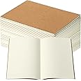 Thenshop 30 Pcs A5 Kraft Unlined Notebooks Sketchbooks Composition Notebooks Blank Journals Bulk for Students Travel School Office Supplies 60 Pages 8.3x5.5 Inch(Light Brown)