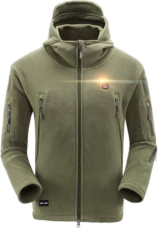 DEWBU Heated Jacket with Battery 5V and Charger Fleece Jacket Men's