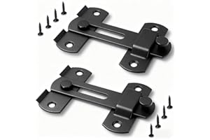 GuoluvSoo 2 Pack Black Barn Door Lock, Premium 4-Inch​​ Sliding Barn Door Latch with Easy Installation, Rust & Scratch-Resistant, Door Latches Hardware for Barn, Bathroom, Garage, Cabinet